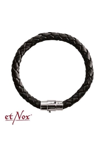 leather bracelet with stainless steel clasp - 18 cm