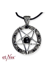 Black Pentagram Anhï¿½nger - Silber 925er + Onyx