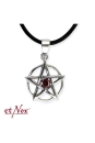 Pentagram with Red Zirconia Silver Pendant