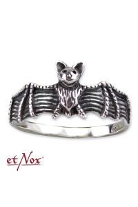Gothic Bat Silver Ring