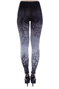 Gothic Ombré-Leggings Gray Branches