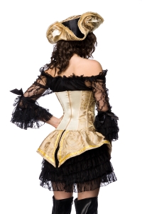 Sexy Pirate Costume Dress - Gold-Black