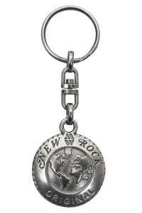 New Rock Logo-Schlüsselanhänger aus Metall - Silber oder Schwarz