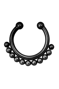 Black Ball Chain Fake Septum Ring - Schwarz