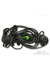 Kunstharz-Haarspange mit Clip/Glastropfen grün - Green Dream