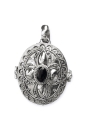 Secret silver pendant box with black onyx