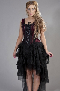 Ophelie Maxi Corset Dress - Burgundy/Black