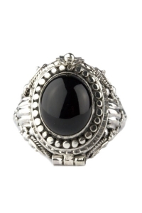 Secret Poison Ring with Onyx