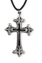 Gothic Cross Pendant with Onyx