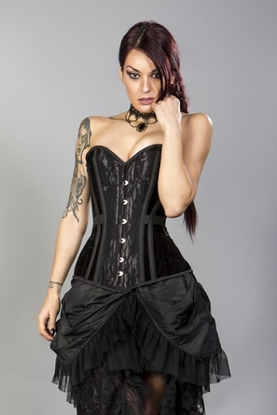 Morgana Velvet and Lace Overbust Corset