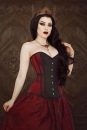 Morgana Taffeta Overbust Corset - Red-Black