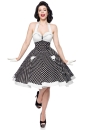 Betty Vintage Swing Dress - Black-White