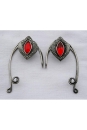 Elf Ear Cuffs with Red Stone