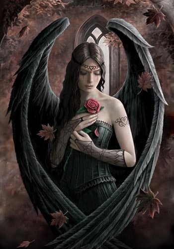 Anne Stokes Engel-Grußkarte - Angel Rose