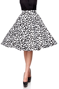 Abby Black/White Dot Swing Skirt