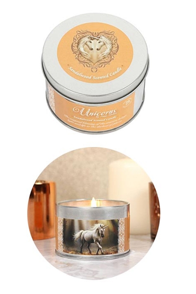 Anne Stokes Scented Candle - Glimpse of a Unicorn - Sandalwood Fragrance