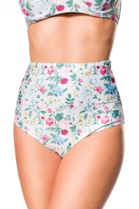 Retro Highwaist Bikini Panty with Floral Print -...
