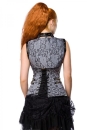 Black Steampunk Leather Look and Grey Lace Overbust Corsage and Shrug