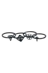 Mysterium Midi Ring Set in Black Steel