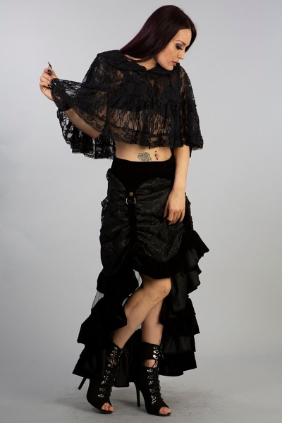 Burleska Francesca gothic bolero in black lace XL