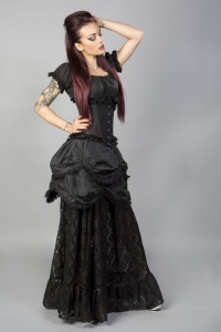 Miranda long gothic victorian skirt in black