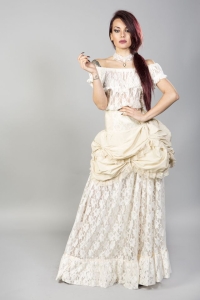 Miranda long gothic victorian skirt in cream