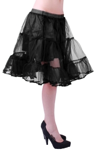 Schwarzer Petticoat im 50s-Stil - Knielang