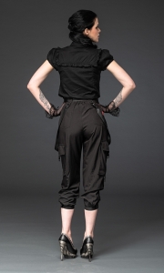 7/8 Trousers with Side Straps and Metal Buckle