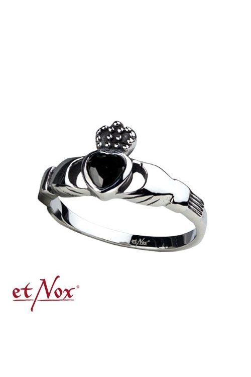 Ring aus Edestahl mit schwarzen Zirkonias 