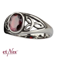 etNox Ring Celtic Red aus Edelstahl mit rotem Zirkonia