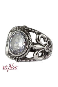 etNox Ring Royal Crystal aus Edelstahl mit klarem Zirkonia