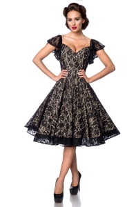 Black-Cream Vintage Lace Dress