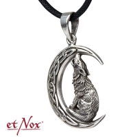 Howling Wolf in Moon - Anhï¿½nger aus Silber 925er