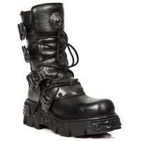 New Rock Leather Boots Draft Oxido Black *Size 40*