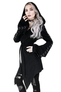 Long Gothic Waterfall Hoodie with D-rings