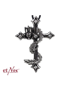 etNox Steel Dragon Cross Pendant