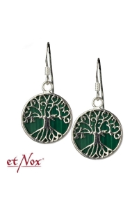 Tree of Life Earrings - Silver 925 with Malachite