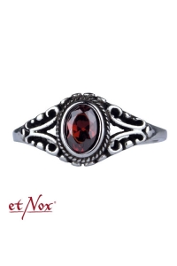 etNox Ring Ornament Red aus Edelstahl mit rotem Zirkonia