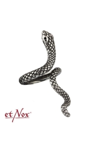 etNox Steel Ring with Zirconia Snake