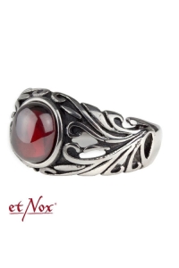 etNox Ring Ornament aus Edelstahl mit rotem Zirkonia