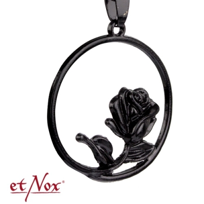 Necklace Black Rose Circle