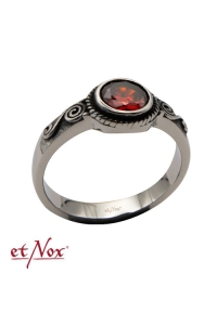 etNox Ring Spiral Red aus Edelstahl mit rotem Zirkonia