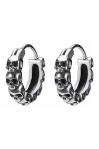 Hoop earrings Skull stainless steel 
