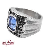 etNox Siegelring Victorian Blue aus Edelstahl mit blauem...