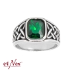 etNox Ring Celtic Green  - stainless steel + zirconia
