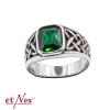 etNox Ring Celtic Green aus Edelstahl mit grï¿½nem eckigen Zirkonia