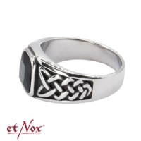 etNox Ring Celtic Black  - stainless steel + zirconia