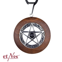 etNox Wooden Circle Pendant "Pentagram"